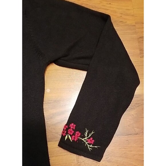 Work in Progress XL Holiday Sweater Black Embroidered Detail Christmas T13 - Picture 5 of 6